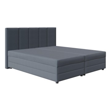 Gestoffeerd bed met springmatras en opslagruimte ISABEL 180x200 grijs