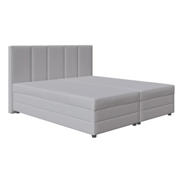 Gestoffeerd bed met springmatras en opslagruimte ISABEL 180x200 lichtgrijs