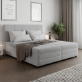 Gestoffeerd bed met verenmatras en opbergruimte ISABEL 160x200 lichtgrijs