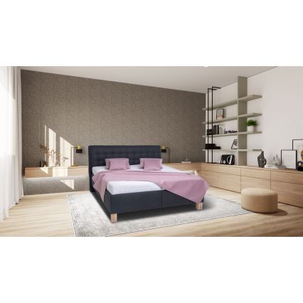 Gestoffeerd bed VIOLET 160x200 cm met matras en opbergruimte antraciet