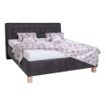 Gestoffeerd bed VIOLET 180x200 cm inclusief matras en opbergruimte, donkergrijs