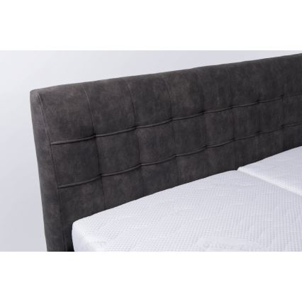 Gestoffeerd bed VIOLET 180x200 cm inclusief matras en opbergruimte, donkergrijs