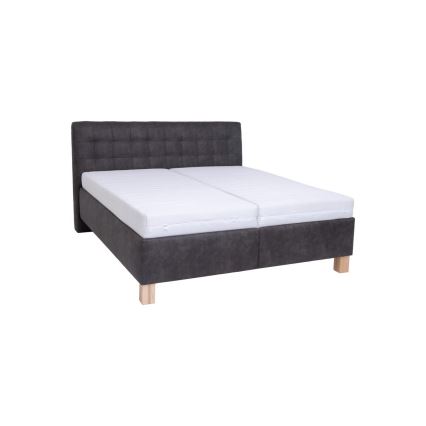 Gestoffeerd bed VIOLET 180x200 cm inclusief matras en opbergruimte, donkergrijs
