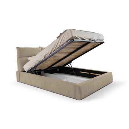 Gestoffeerd bed zonder matras BASIL 160x200 cm beige