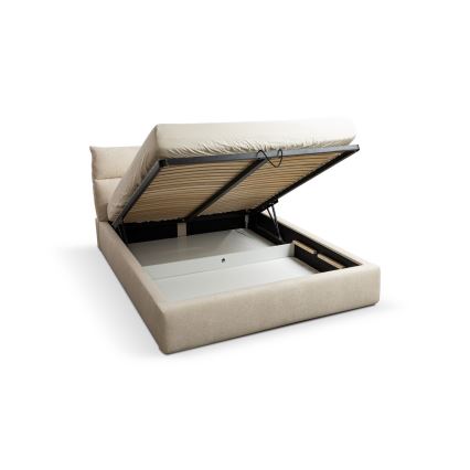 Gestoffeerd bed zonder matras BASIL 180x200 cm beige