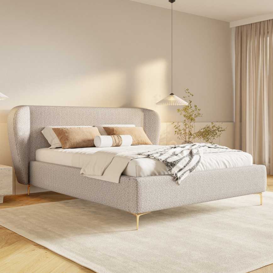 Gestoffeerd bed zonder matras DALIA 160x200 cm beige