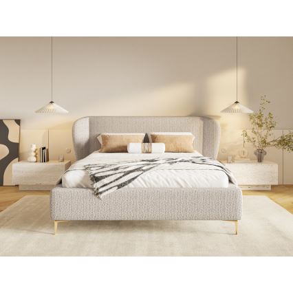 Gestoffeerd bed zonder matras DALIA 160x200 cm beige