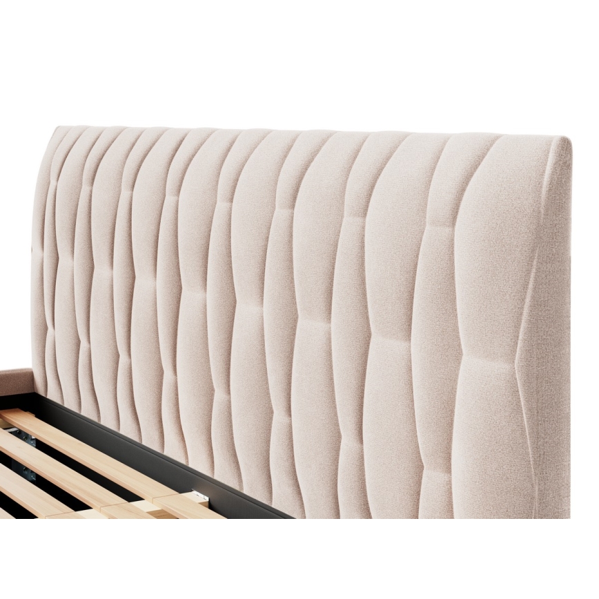 Gestoffeerd bed zonder matras FLORA 160x200 cm beige