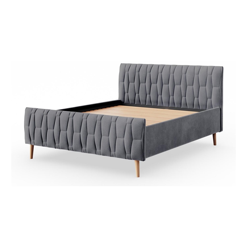 Gestoffeerd bed zonder matras FLORA 180x200 cm grijs