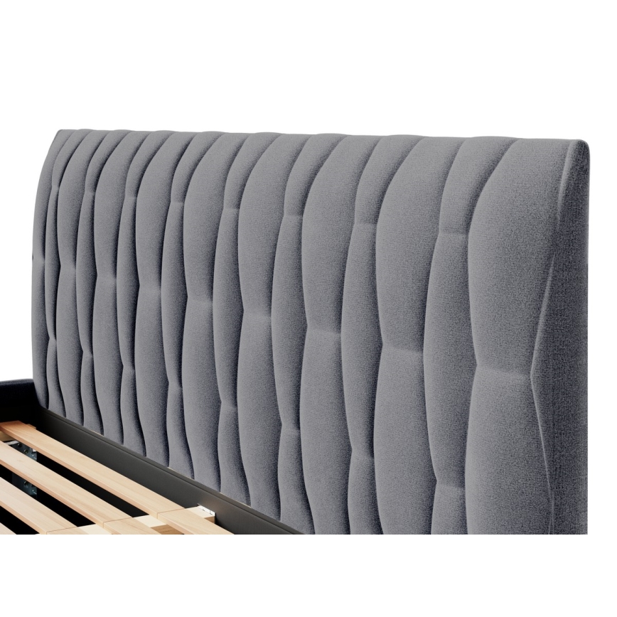 Gestoffeerd bed zonder matras FLORA 180x200 cm grijs