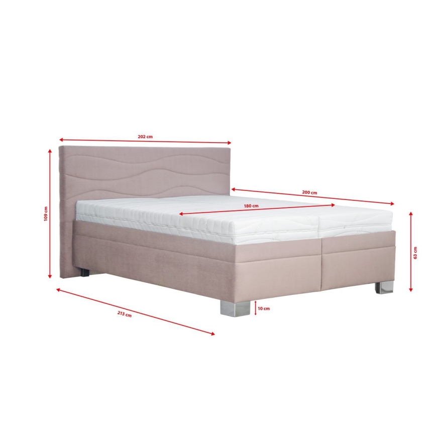 Gestoffeerd bed zonder matras WINDSOR 180x200 cm beige