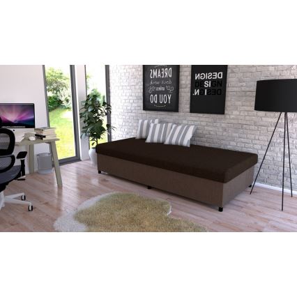 Gestoffeerde slaapbank met opbergruimte CORY 80x200 bruin