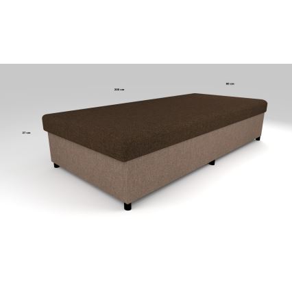 Gestoffeerde slaapbank met opbergruimte CORY 80x200 bruin
