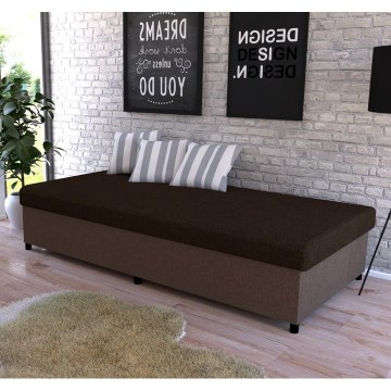 Gestoffeerd eenpersoonsbed met opbergruimte CORY 80x200 bruin