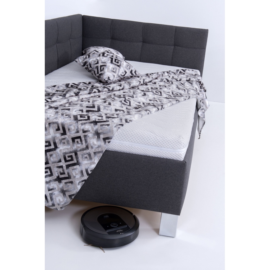 Gestoffeerde bed met opbergruimte zonder matras MARIA PETITE 120x200 cm grijs