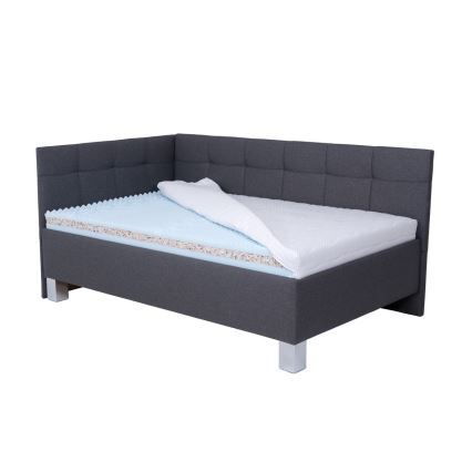 Gestoffeerde bed met opbergruimte zonder matras MARIA PETITE 120x200 cm grijs