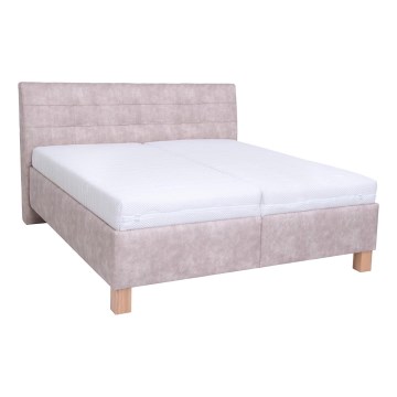 Gestoffeerde bed met opbergruimte zonder matras VIOLET 160x200 cm beige