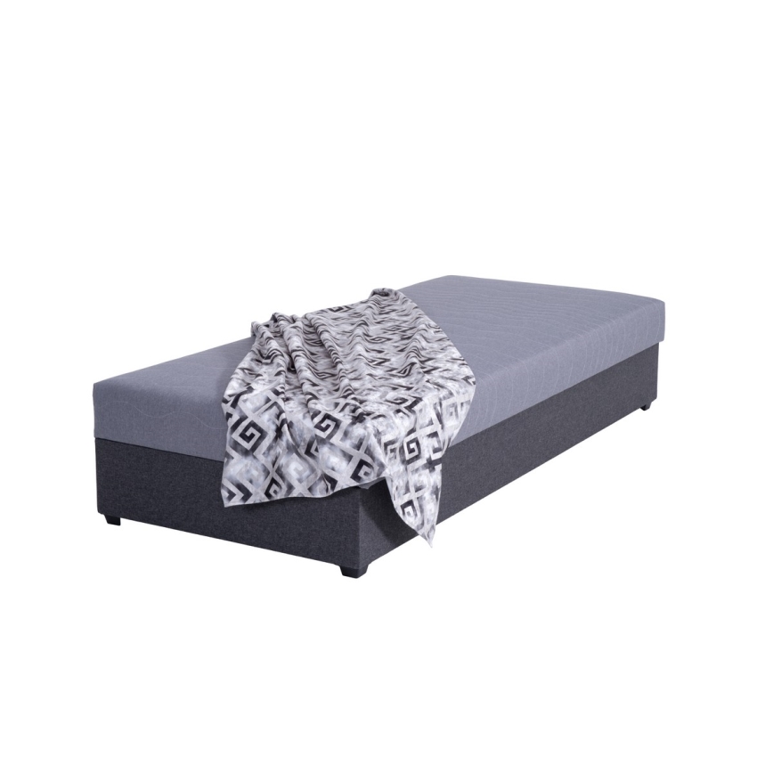 Gestoffeerde dagbed met een opslagruimte JACOB XL laadvermogen 130 kg 90x200 cm grijs