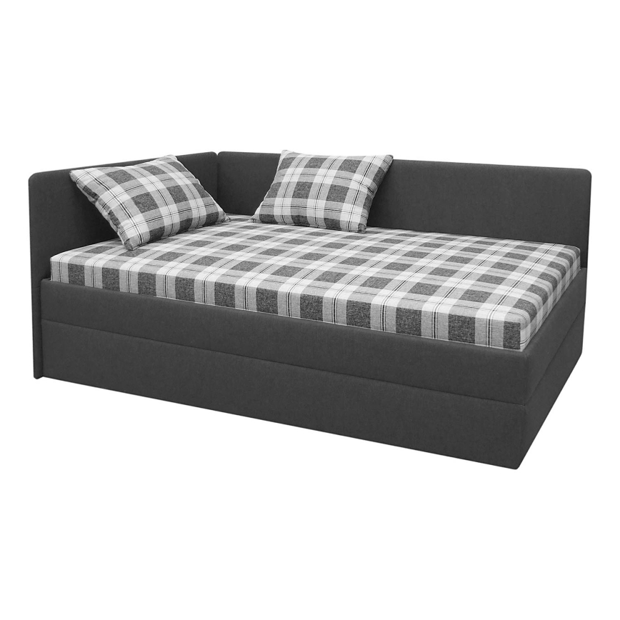 Gestoffeerde dagbed met hoofdeinde ARLY 110x200 cm antraciet/wit