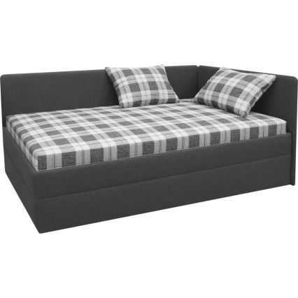 Gestoffeerde dagbed met hoofdeinde ARLY 110x200 cm antraciet/wit