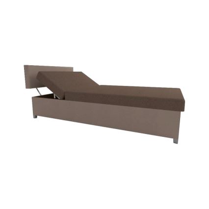 Gestoffeerde daybed met verstelbare posities en opbergruimte DALLAS 108x205 cm bruin/donkerbruin