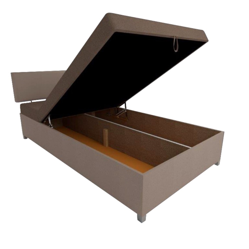 Gestoffeerde daybed met verstelbare posities en opbergruimte DALLAS 108x205 cm bruin/donkerbruin