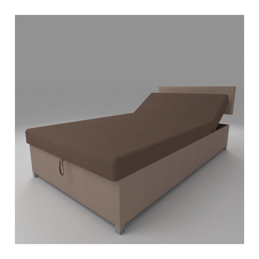 Gestoffeerde daybed met verstelbare posities en opbergruimte DALLAS 108x205 cm bruin/donkerbruin