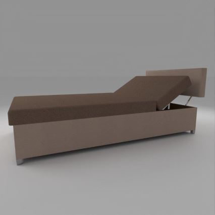 Gestoffeerde daybed met verstelbare posities en opbergruimte DALLAS 108x205 cm bruin/donkerbruin