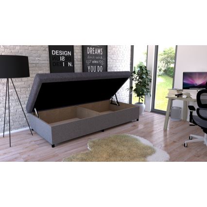 Gestoffeerde divan met opbergruimte CORY 80x200 grijs