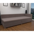 Gestoffeerde divan met universeel hoofdeinde en opbergruimte AMSTERDAM 90x200 cm beige
