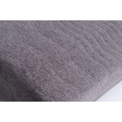 Gestoffeerde uitklapbare driezitsbank, geschikt voor dagelijks slaapgebruik, zonder armleuningen — PAUL, grijs