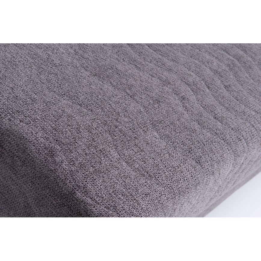 Gestoffeerde uitklapbare driezitsbank, geschikt voor dagelijks slaapgebruik, zonder armleuningen — PAUL, grijs