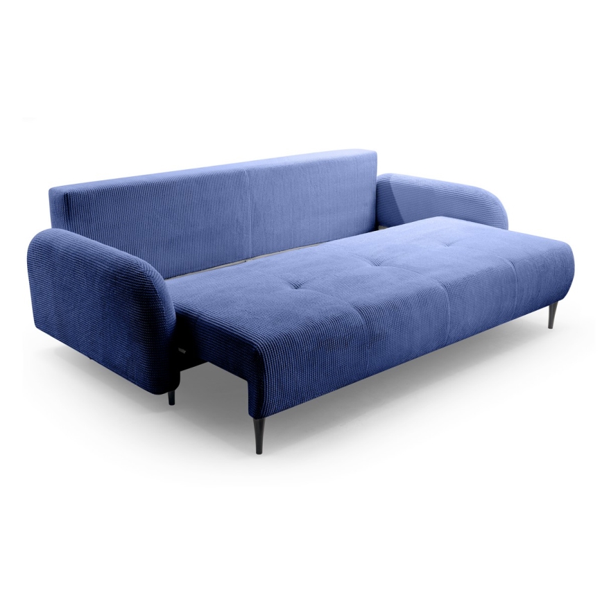 Gestoffeerde opklapbare driezitsbank CLOUDY blauw