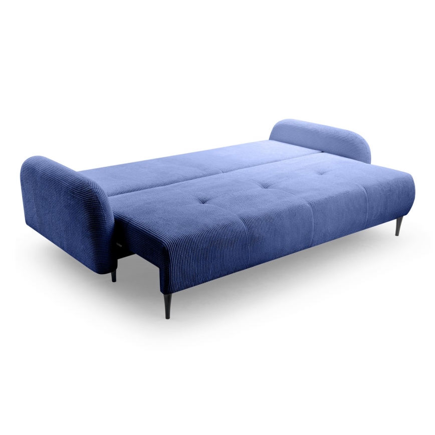 Gestoffeerde opklapbare driezitsbank CLOUDY blauw