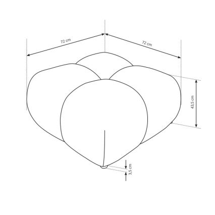 Gestoffeerde poef ALMADA 72x72 cm crème