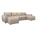 Gestoffeerde, universeel opvouwbare U-vormige loungeset NEWPORT beige