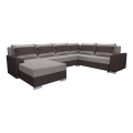 Gestoffeerde, universeel opvouwbare U-vormige loungeset OXFORD bruin/taupe