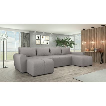 Gestoffeerde universele U-bank NEWPORT met slaapfunctie, grijs