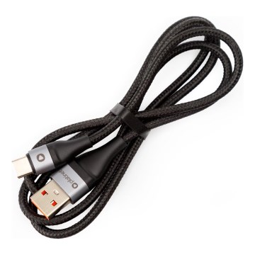 Gevlochten USB-kabel USB-A / USB-C verbindingsstuk 18W 1m zwart
