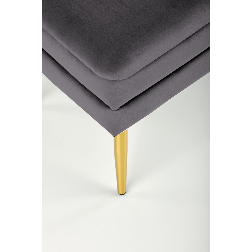 Gewatteerde bank met een opslagruimte VELVA 37x78 cm grijs/goud