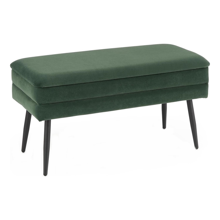 Gewatteerde bank met een opslagruimte VELVA 37x78 cm groen/zwart