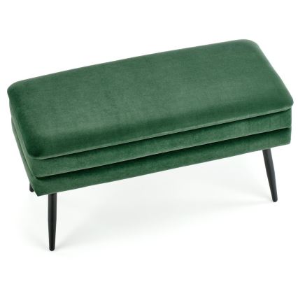 Gewatteerde bank met een opslagruimte VELVA 37x78 cm groen/zwart