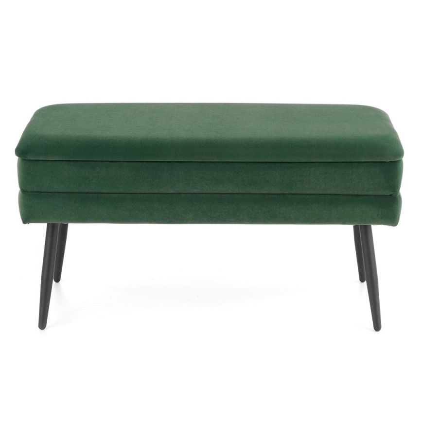 Gewatteerde bank met een opslagruimte VELVA 37x78 cm groen/zwart