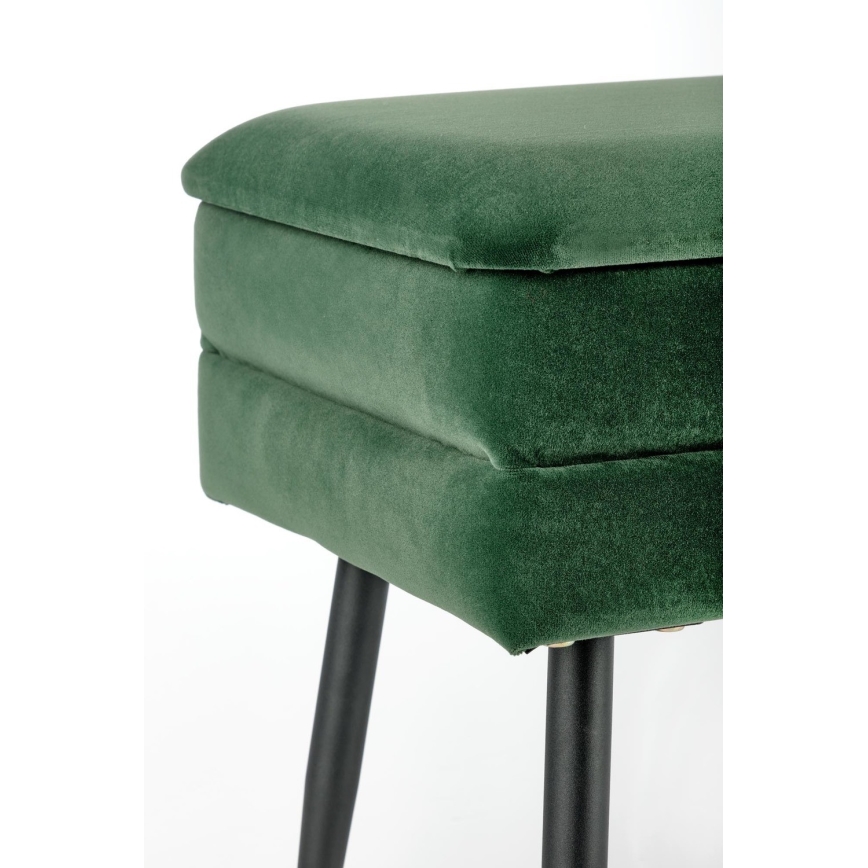 Gewatteerde bank met een opslagruimte VELVA 37x78 cm groen/zwart