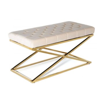 Gewatteerde bank SALIBA 50x97 cm goud/creme