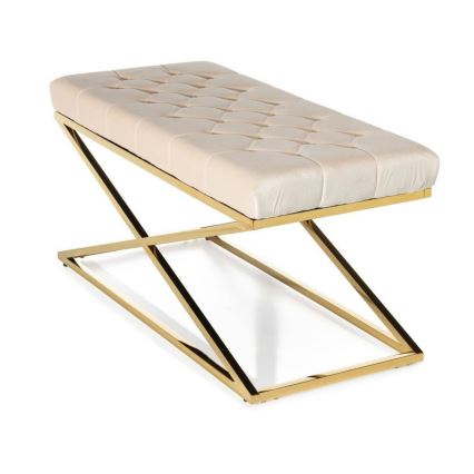 Gewatteerde bank SALIBA 50x97 cm goud/creme