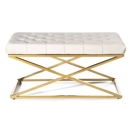 Gewatteerde bank SALIBA 50x97 cm goud/creme