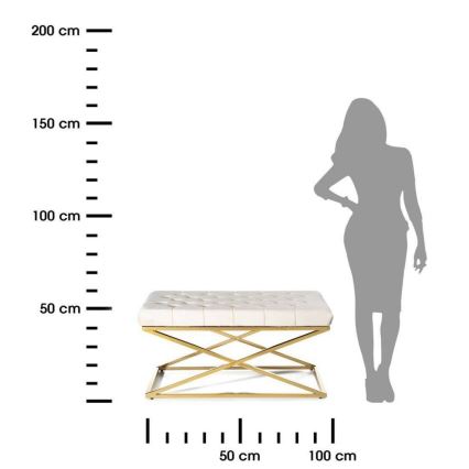Gewatteerde bank SALIBA 50x97 cm goud/creme