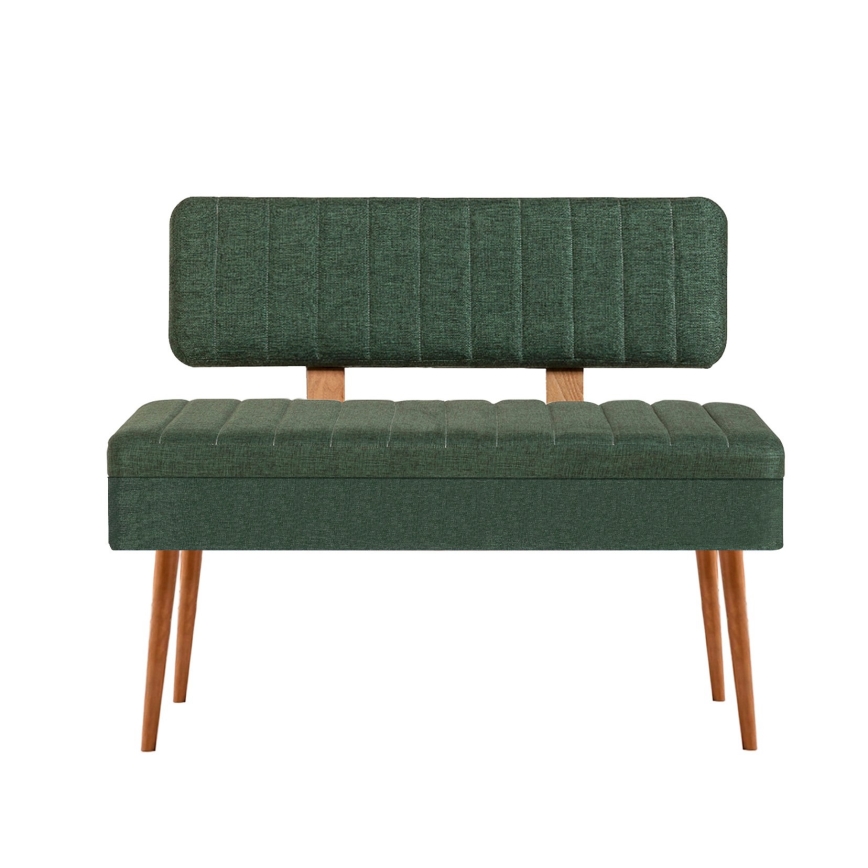Gewatteerde bank VINA 85x105 cm groen/grenen atlantic