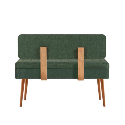 Gewatteerde bank VINA 85x105 cm groen/grenen atlantic
